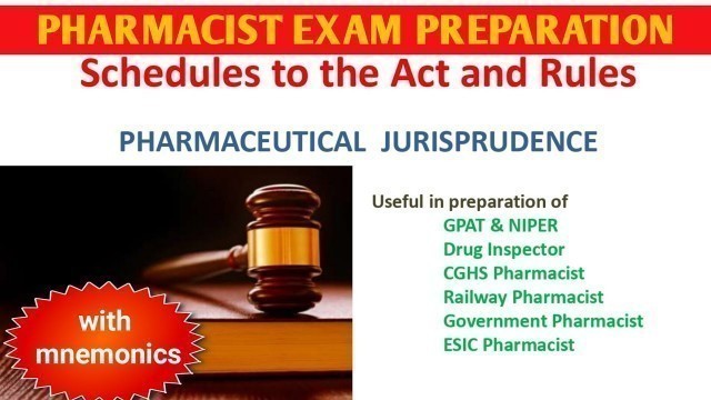 'Schedules to the act & rules || Pharmaceutical Jurisprudence || Drugs and cosmetics Act'