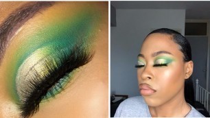 'Green blown out cut grease | BH cosmetics Take me back to Brazil palette'