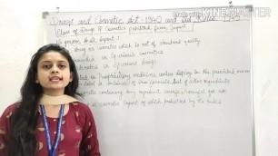 'Drugs and Cosmetics Act 1940 and Rules 1945| Schedule to Act| By Vishakha Chauhan'