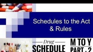 'DRUG SCHEDULE M-Y II DRUG AND COSMETIC ACT AND RULES'