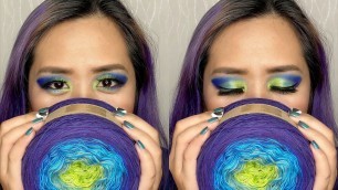 'Peacock Gradient Yarn Inspired Eye Makeup using BH Cosmetics Take Me Back to Brazil'