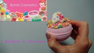 'BOMB Cosmetics I BELIEVE IN UNICORNS bath bomb DEMO and REVIEW'