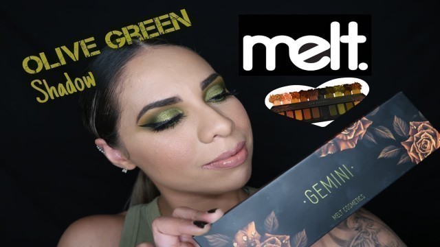 'GEMINI PALETTE/ Melt Cosmetics-green eyeshadow look. Smokey green eye.'