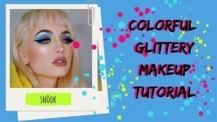 'COLORFUL N GLITTERY MAKEUP TUTORIAL USING BH COSMETICS | SN0OK'