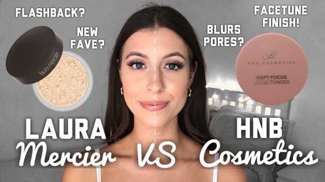 'NEW HNB Soft Focus Loose Powder vs Laura Mercier Loose Powder | REVIEW & WEAR TEST'