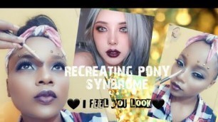 'BLACK GIRL TRIES KOREAY MAKEUP || RECREATING PONY SYNDROME  