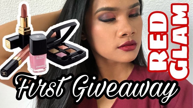 'Red Glam Makeup Tutorial using BH Cosmetics Take Me Back To Brazil | AVHIE GLI MAKEUP GIVEAWAY'