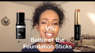 'Bobbi Brown vs Makeup Forever (Brown Skin) || BATTLE OF THE FOUNDATION STICKS'