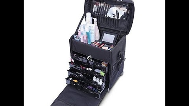 '2 in 1 Pro Makeup Artist Case on Wheels, Multifunction Cosmetic Organizer'