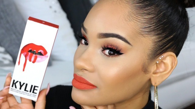 'Kylie Lip Kit in 22 | Makeup Tutorial & Review'