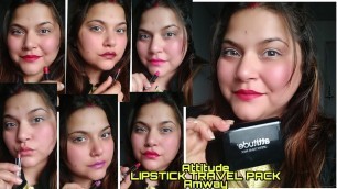 'Attitude LIPSTICK TRAVEL PACK #Amway #swatches #travelpack #matteshadeslipstick #attitudelipsticks'