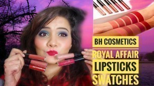 'BH COSMETICS ROYAL AFFAIR LIP SET SWATCH | RIYA TYAGI | #bhcosmectics #lipstick #makeup #affordable'