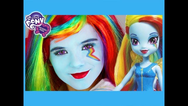 'My Little Pony Rainbow Dash Makeup Tutorial!  Equestria Girl Doll Cosplay | Kittiesmama'