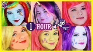 '1 HOUR MY LITTLE PONY MANE 6 MAKEUP TUTORIALS! Rainbow Dash Pinkie Pie Twilight Sparkles KITTIESMAMA'