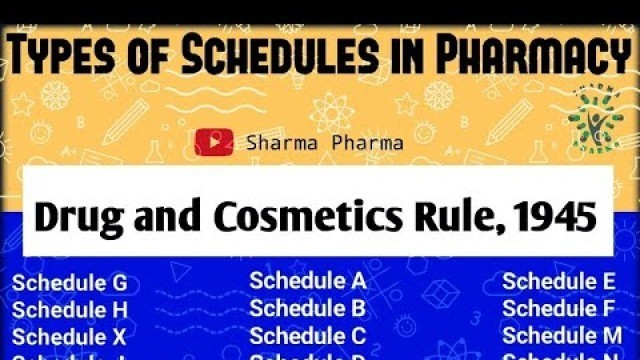 'Drugs & Cosmetics Act, 1945 | Types of Schedules in Pharmacy! 