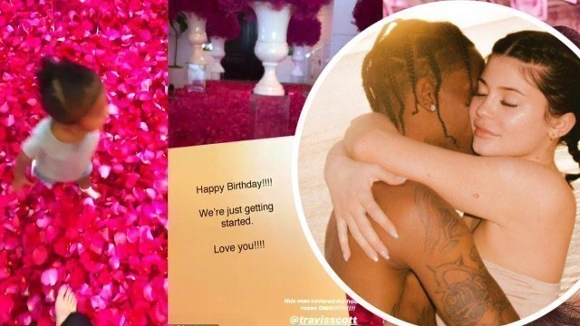 'Travis Scott fills Kylie Jenner\'s LA mansion with roses for her 22nd birthday'