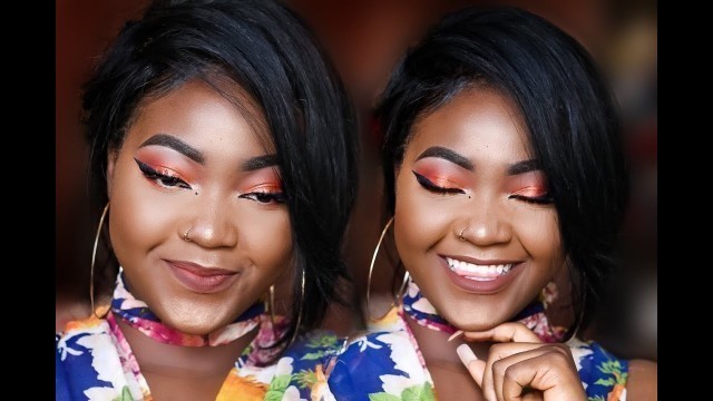 'ORANGE SUMMER MAKEUP TUTORIAL FT kylie jenner lip kit 22 | Uwani Aliyu'