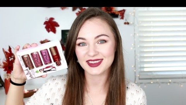 'Too Faced Merry Kissmass Liquified Lipstick Set Swatches & Review'