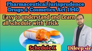 '||Pharmaceutical jurisprudence|| #Schedule 2nd part Drugs and cosmetic Act 1940 By÷ Dileep sir'