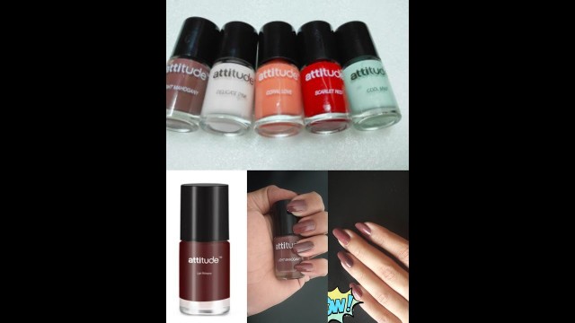 'Attitude Nail Enamel || How To Look Light Mahogany color || By Amway'