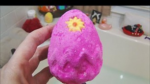 'LUSH Cosmetics FLUFFY EGG Bath Bomb DEMO Easter'
