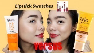 'BELO TINTED SUNSCREEN VS. BELO BB CREAM + Lipstick Swatches | Belo Cosmetics Review'