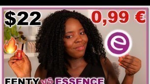 'FENTY HOT CHERRY GLOSS BOMB HEAT VS ESSENCE COSMETICS LIP GLOSSES // The battle of lip glosses!'