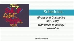 'Schedules-Drugs and Cosmetics Act 1940 (With trips and tips to remember)'