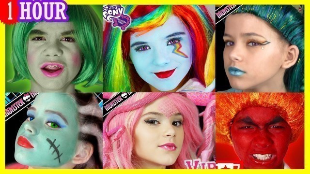 '1 HOUR Face paint Makeup & More! Inside Out, My Little Pony, Monster High Compilation! | KITTIESMAMA'