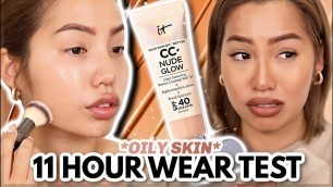 'CLEAR SPF FOR ALL SKIN TONES?! IT COSMETICS CC NUDE GLOW CREAM | WEAR TEST'