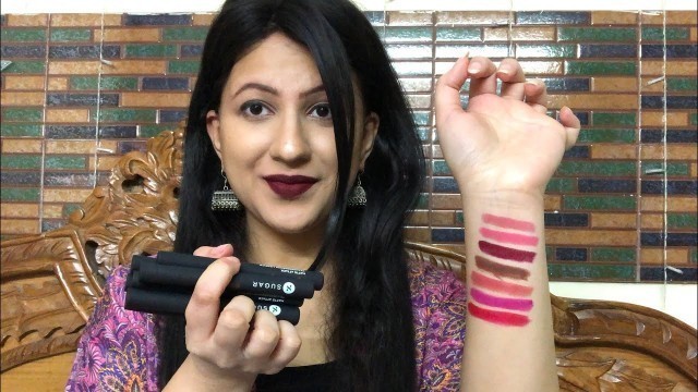 'SUGAR Cosmetics Matte Attack Transferproof Lipstick Lip Swatches & Review | New Shades | 11-17'