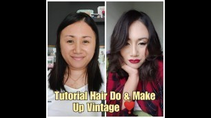 'Tutorial Make Up & Hair Do Vintage || Vintage Makeup Tutorial'