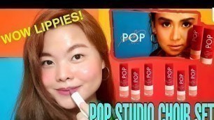 'LIPSTICK SET NI SARAH GERONIMO!!! || POP STUDIO CHOIR LIPSTICK SET SWATCH AND REVIEW + GIVEAWAY!!!'