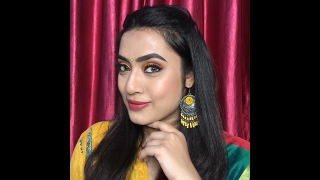 'Indian Makeup Look For Yellow Outfit 