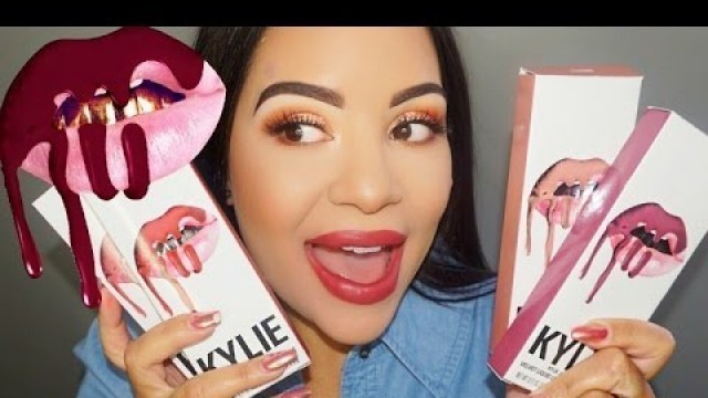 'NEW Kylie Cosmetics Velvet Lip Kit | Lip Swatches & First Impression !'