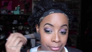 'Smokey Purple & Green using \"West Vintage\" NYC Cosmetics #789 Trio Palette'