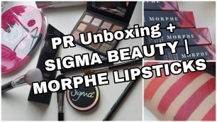 'PR Unboxing Sigma Beauty & Morphe Lipstick Swatches'