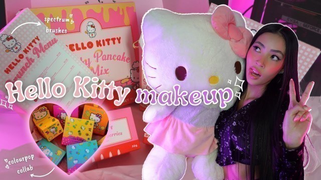 'doing a hello kitty makeup asmr ♡ colourpop x hello kitty & spectrum brushes unboxing | Barbie Jasha'