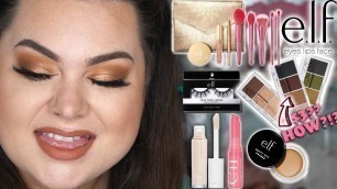 'FULL FACE OF NEW ELF MAKEUP HAUL AND TRY ON One Brand Makeup Tutorial Full Face of Drugstore Makeup'