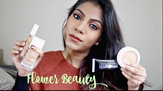 'Testing out Flower Beauty Base Makeup on Oily Skin ♡ Indian Brown skin tones | Shuanabeauty'