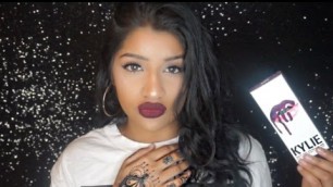 'Kylie Cosmetics liquid lipstick in Kourt K Lip swatch + dupes for kourt k !'