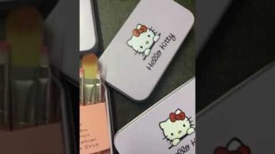 'Hello kitty brush set of 7 ₹200/-  #makeupbrushes #makeup #makeuplover #makeupproducts #cosmetics'