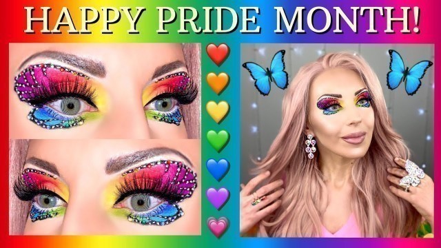 'RAINBOW BUTTERFLY MAKEUP TUTORIAL, PRIDE TRIBUTE, PROFUSION NEON AND SPECTRUM PALETTES'