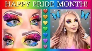 'RAINBOW BUTTERFLY MAKEUP TUTORIAL, PRIDE TRIBUTE, PROFUSION NEON AND SPECTRUM PALETTES'