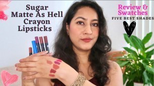 'Sugar Cosmetics Matte As Hell Lip Crayons | Best Shades for Indian skin tone || Jyoti Singh'