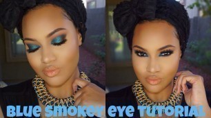 'Full Face Glam & Blue Smokey Eyes | Colour Pop Cosmetics \"Coconut\" Eye Shadow | NAPTURALELENORE'