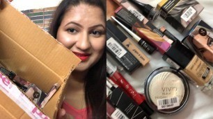 'Huge Affordable Makeup Haul India/ Colorbar/ Sugar Cosmetics Haul/ Faces Canada/ Makeup Revolution'