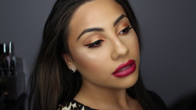 'Holiday Makeup Tutorial | Kylie Cosmetics The Burgundy Palette | Rafaela Maller'