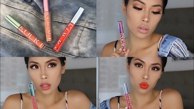 'Kourt X Kylie Cosmetics Velvet Liquid Lipsticks RAD, Minnie, & French Kiss Swatches On Asian Lips'