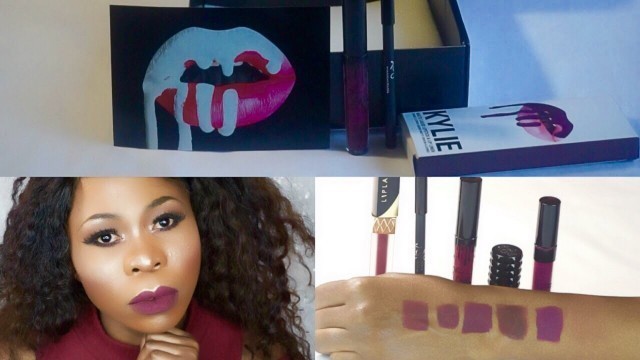 'KOURT K KYLIE JENNER NEW LIP KIT |REVIEW | SWATCHES | DUPES'